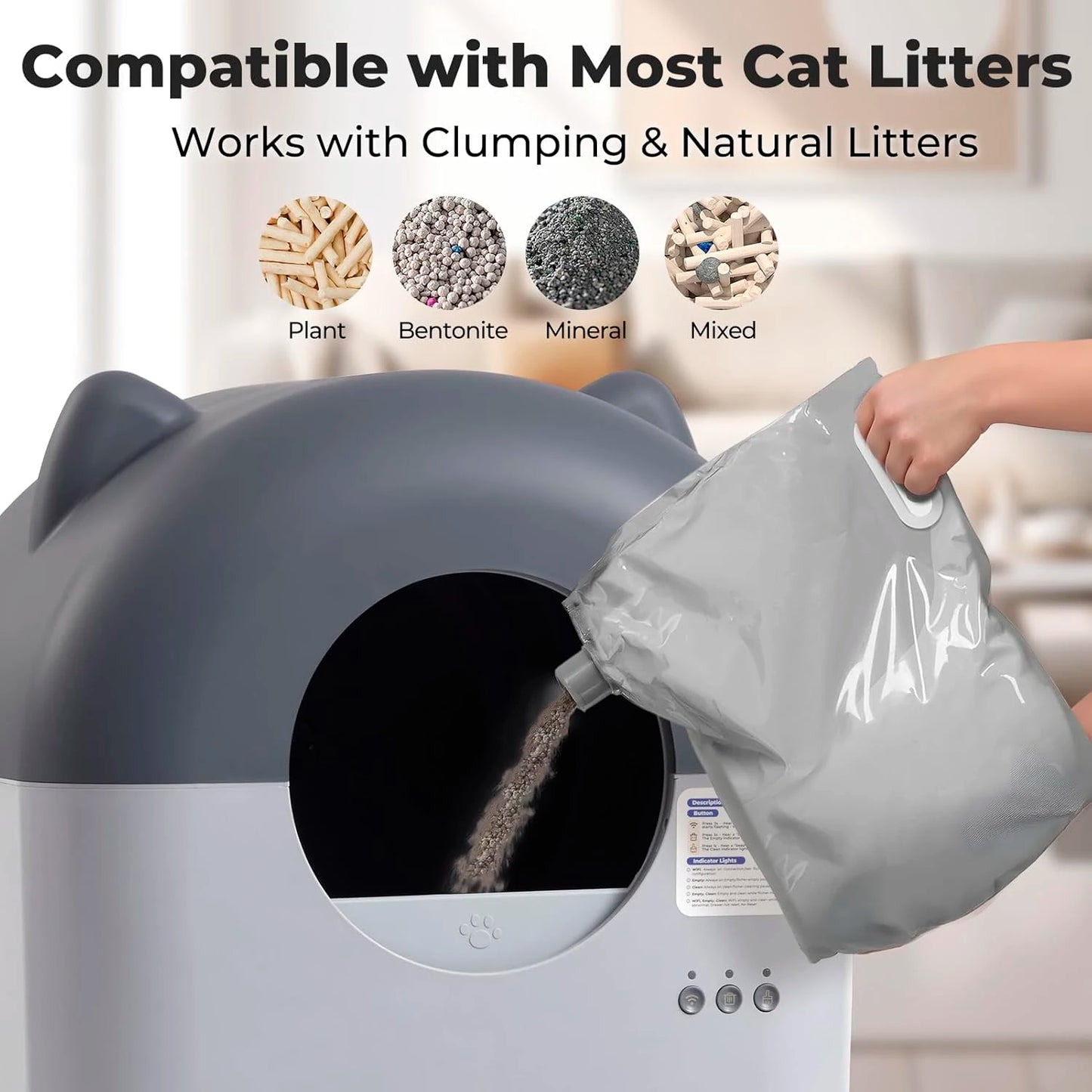 Factory Wholesale Plastic 76L Large Capacity Automatic Smart Cat Litter Box with APP Control Self Cleaning