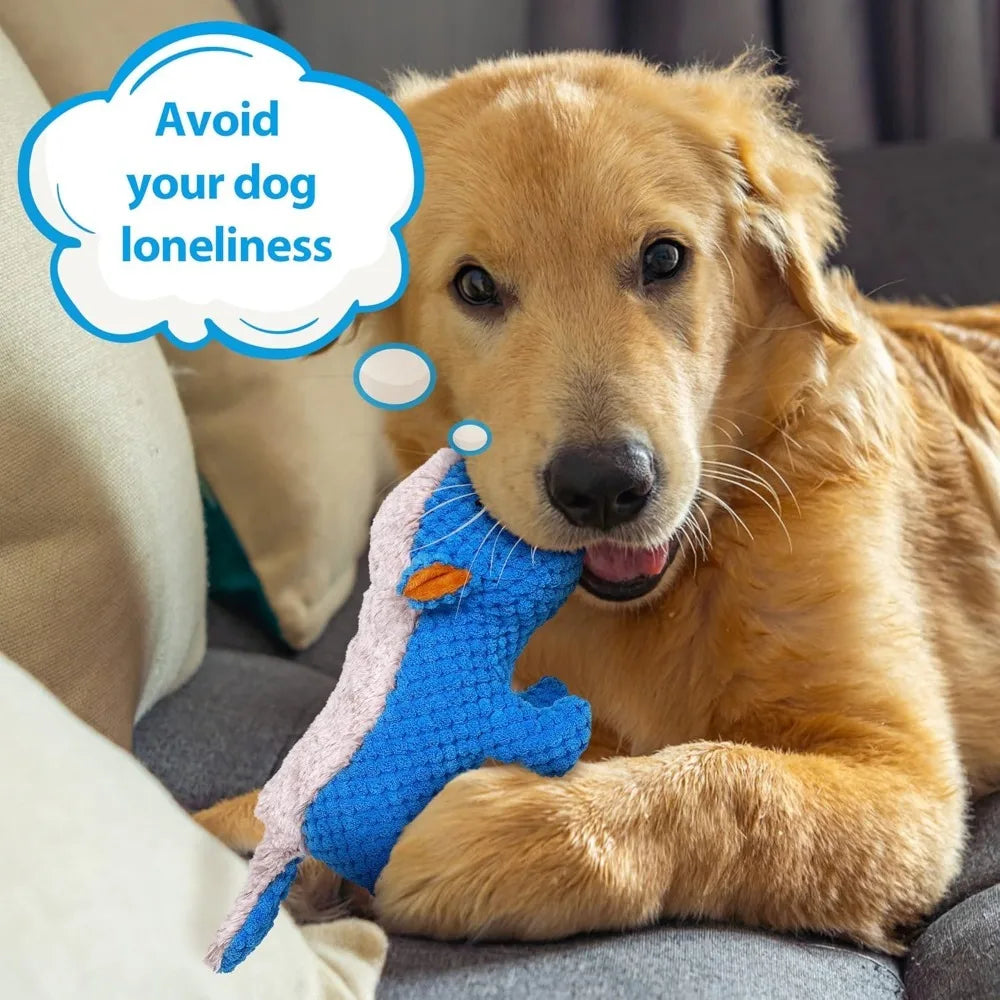 Dog Plush Toys for Aggressive Chewers, Indestructible Dog Squeaky Toys with Crinkle Paper