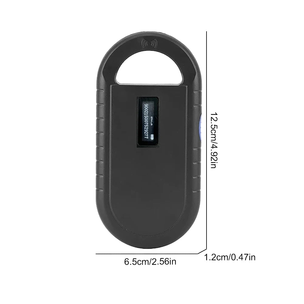 Micro Chip Reader Scanner Rechargeable Pet Chip ID Scanner Handheld 134.2kHz 125kHz for ISO 11784/11785 FDX-B and ID64 RFID EMID
