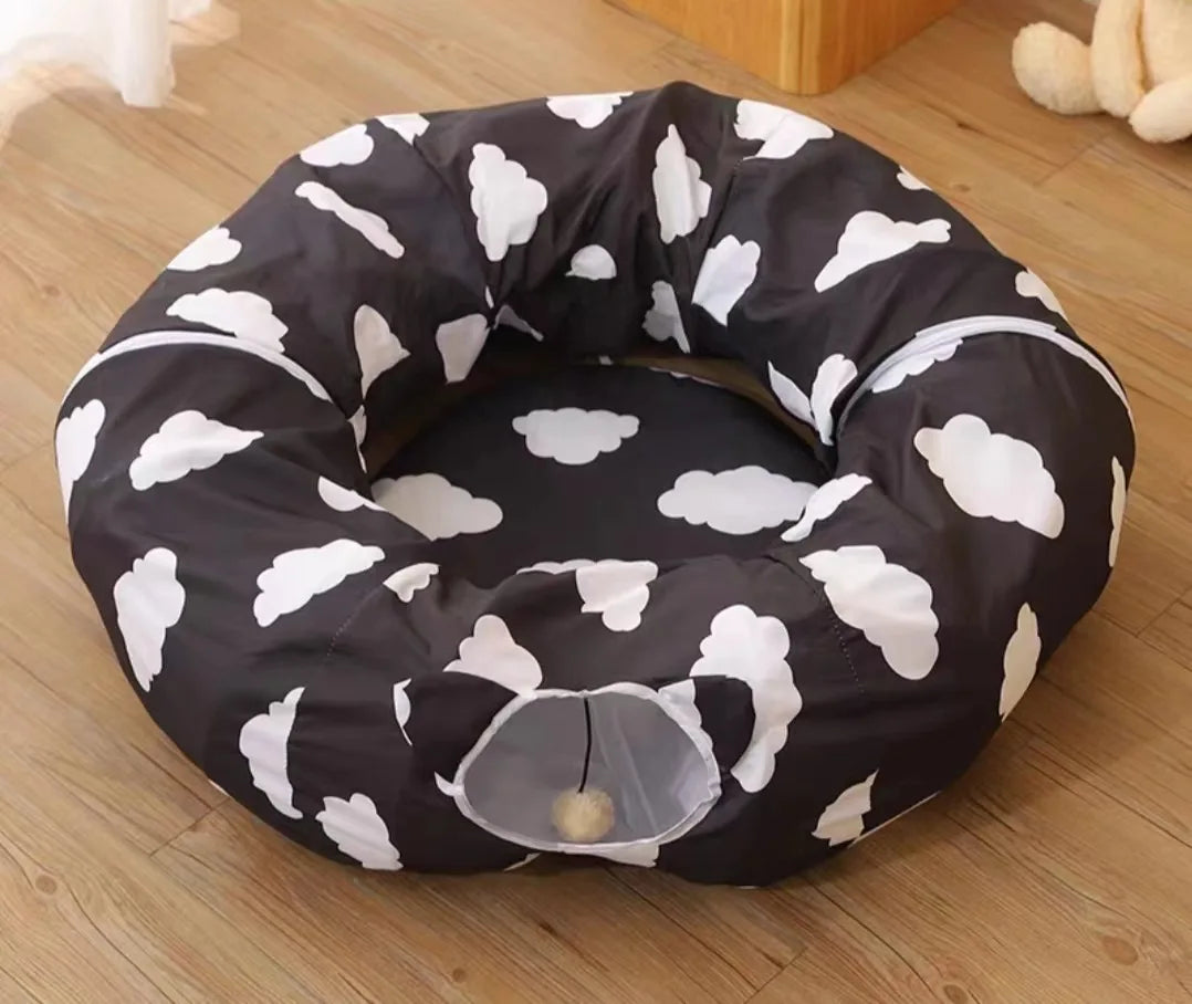 New Cat Tunnel Foldable Circular Cat Nest Cushion