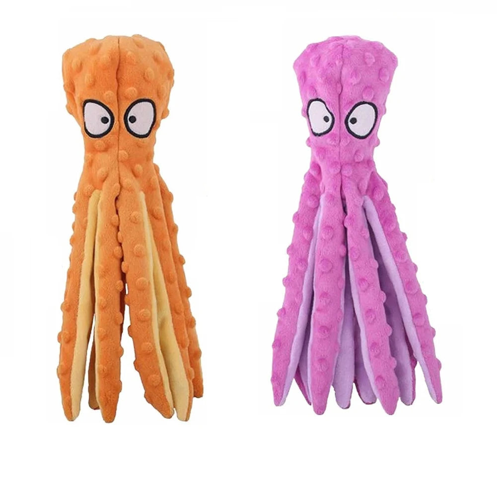2Pcs Pet Plush Toy Octopus Dog Interactive Toy Indestructible Bite Resistant Sound Puppy squeaky Octopu Dogs Rattle Toys Supplie