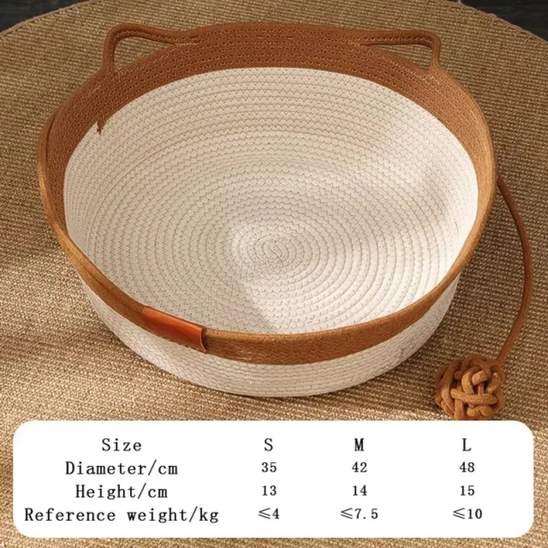 Handwoven Cotton Rope Cat Bed