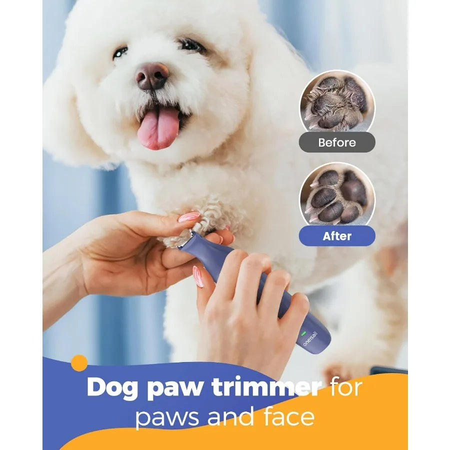 Dog Clippers Dog Paw Trimmer 4in1 Cordless Grooming Kit: 2Speed Low Noise Clippers with Rechargeable Quiet Nail Grinder for Dog