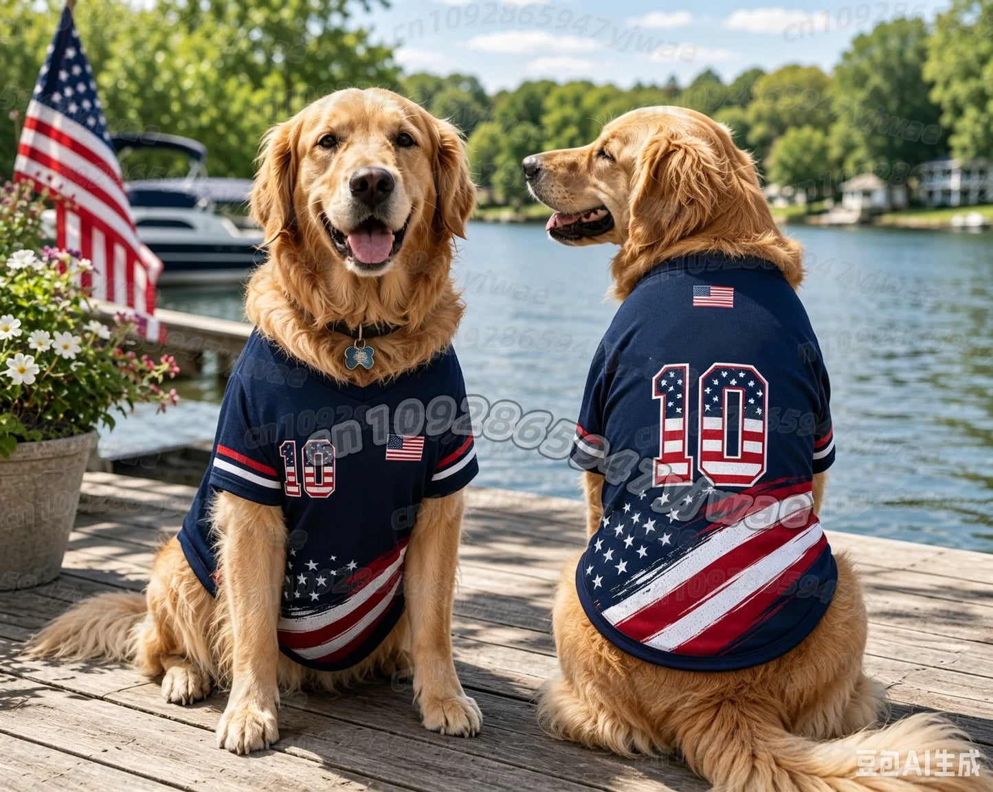 Summer Dog Clothes USA print Basketball Clothes Puppy T-SHIRT Summer Pet Cat T-SHIRT soccer fans Dogs