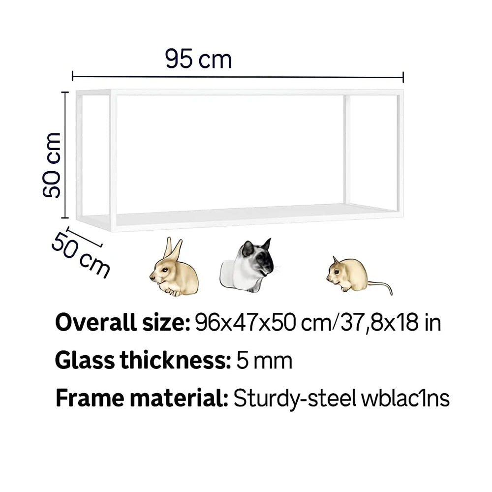 Hamster Cage,360° Viewing Transparent Hamster Habitats with Universal Wheels,Chew-Proof Dual Door Small Animal Habitat