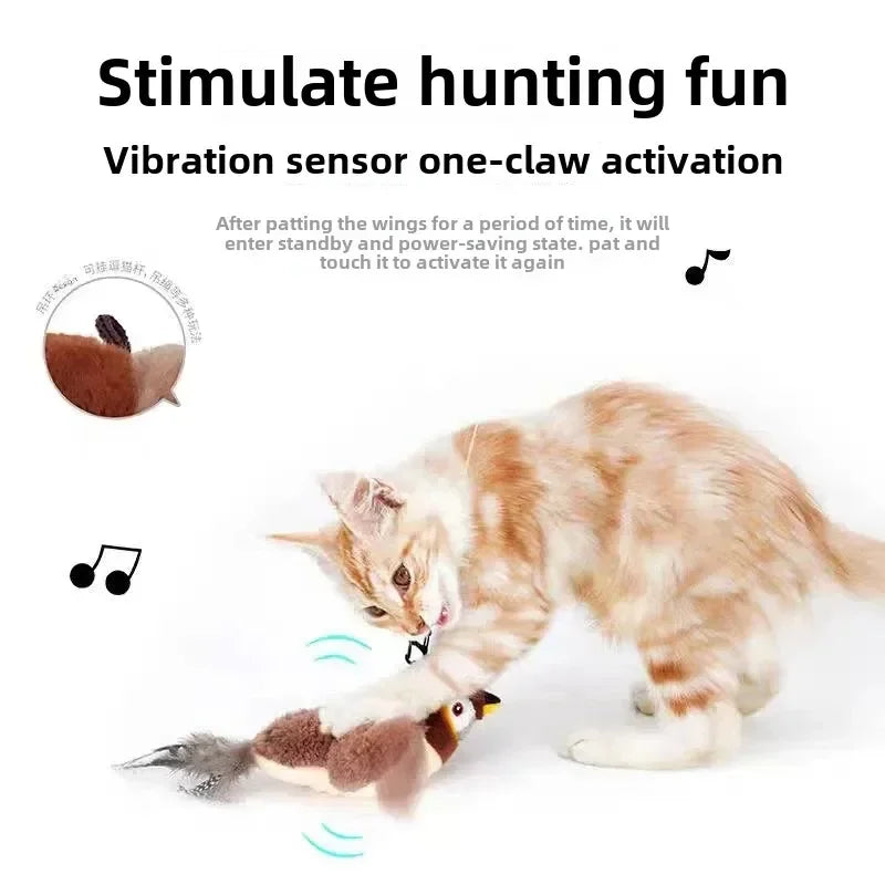 Hot Cat Interactive Toys Catnip Electric Pat Bird (with Catnip)