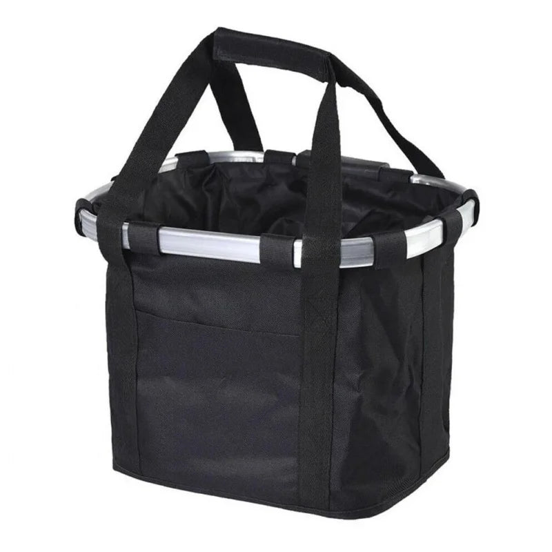 Bicycle Front Basket Bike Small Pet Dog Carry Pouch 2in1 Detachable MTB Cycling Handlebar Tube Hanging Fold Baggage Bag 5KG Load