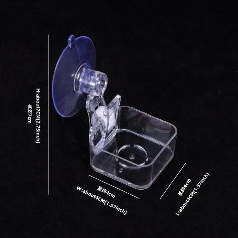 【E】Reptile Water Food Bowl Suction Cup Food Tray Gecko Reptile Lizards Spider Tree Frogs Feeder Habitat Decoration Pet Supplies