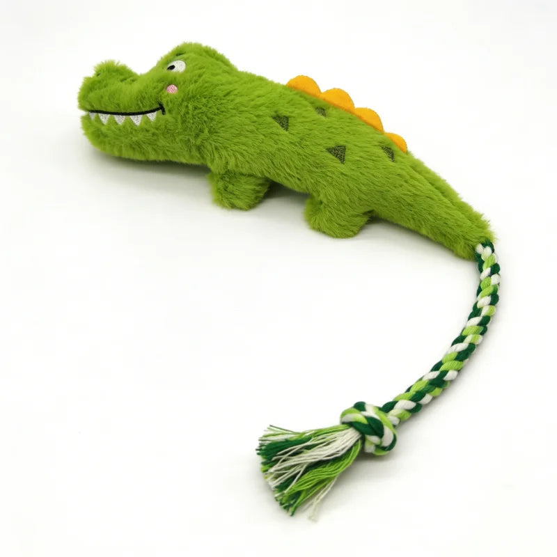 Cute Animal Rope Indestructible Plush Dog Toy with Squeaker