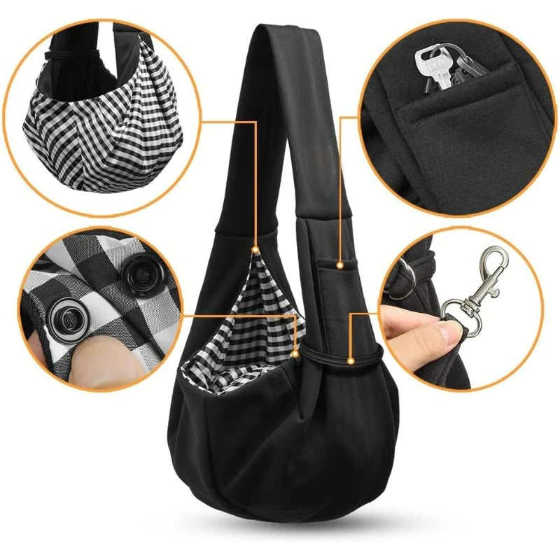 Pet Crossbody Bag Backpack, Black