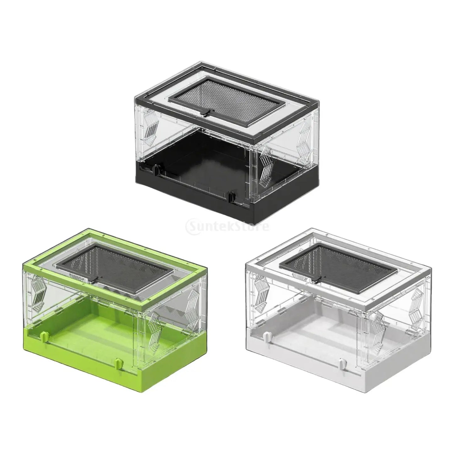 Clear Folding Reptile Tank Lizards Habitat Lightweight Desktop Pet Enclosure Front Door Habitat for Geckos Lizards Turtles