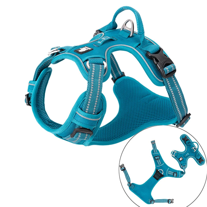 Pet Harness Nylon Webbing with 3M Reflection Adjutable Aluminum Alloy for Big Medium Small Dog TLH56512