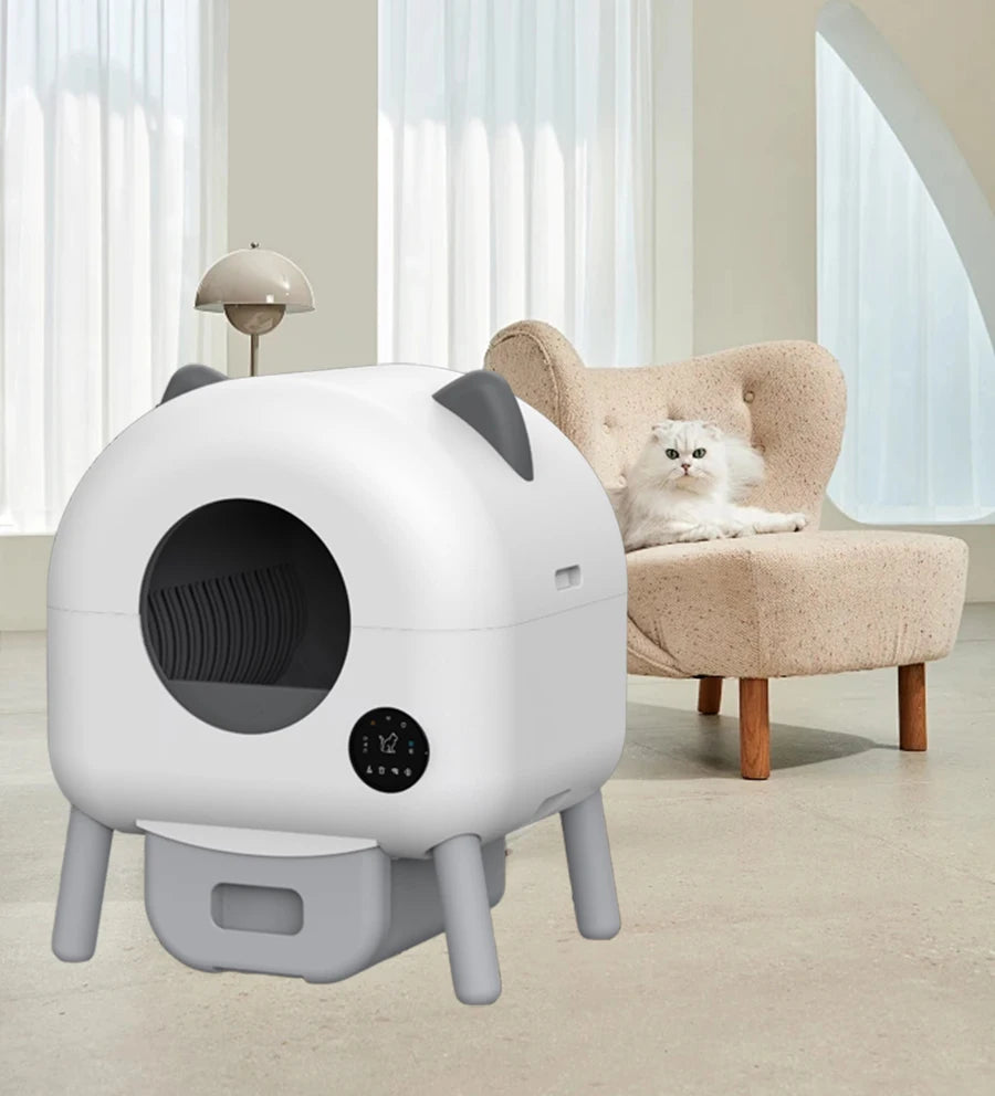 New Color Smart Cat Litter Box With Wifi Odor Control 76L Large Space Self-Cleaning Automatic Cat Toilet