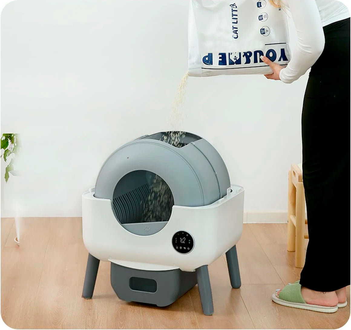 New Color Smart Cat Litter Box With Wifi Odor Control 76L Large Space Self-Cleaning Automatic Cat Toilet