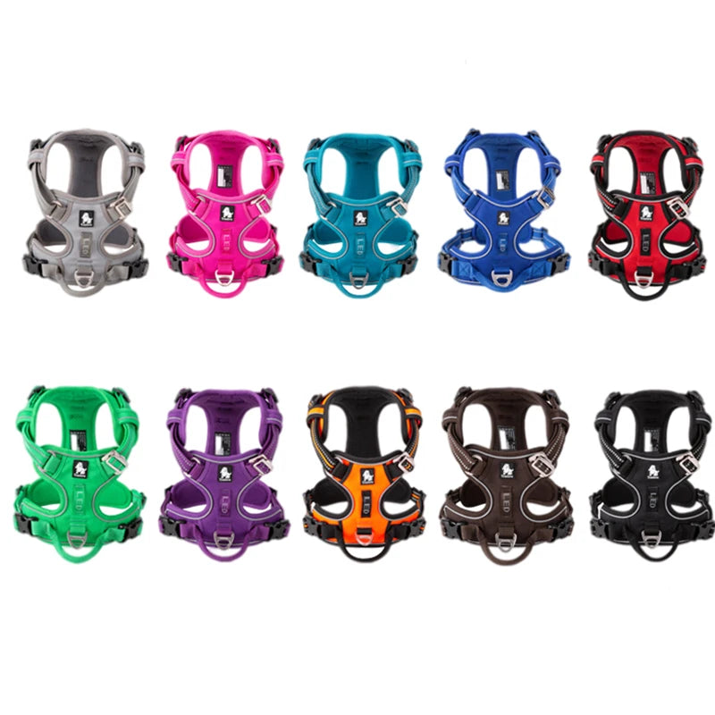 Pet Harness Nylon Webbing with 3M Reflection Adjutable Aluminum Alloy for Big Medium Small Dog TLH56512