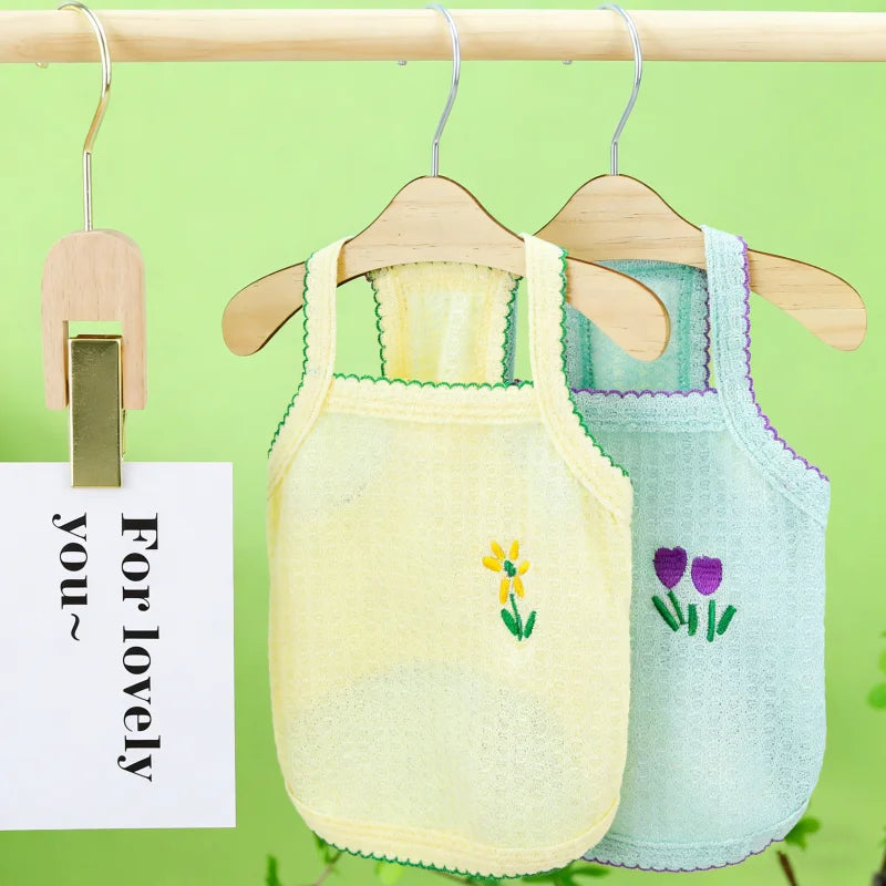 Pet Suspenders Puppy Clothes Thin Cooling Dog Summer Vest Small Dog Shirt Breathable Mesh Cat Clothing Chihuahua Bichon T Shirts