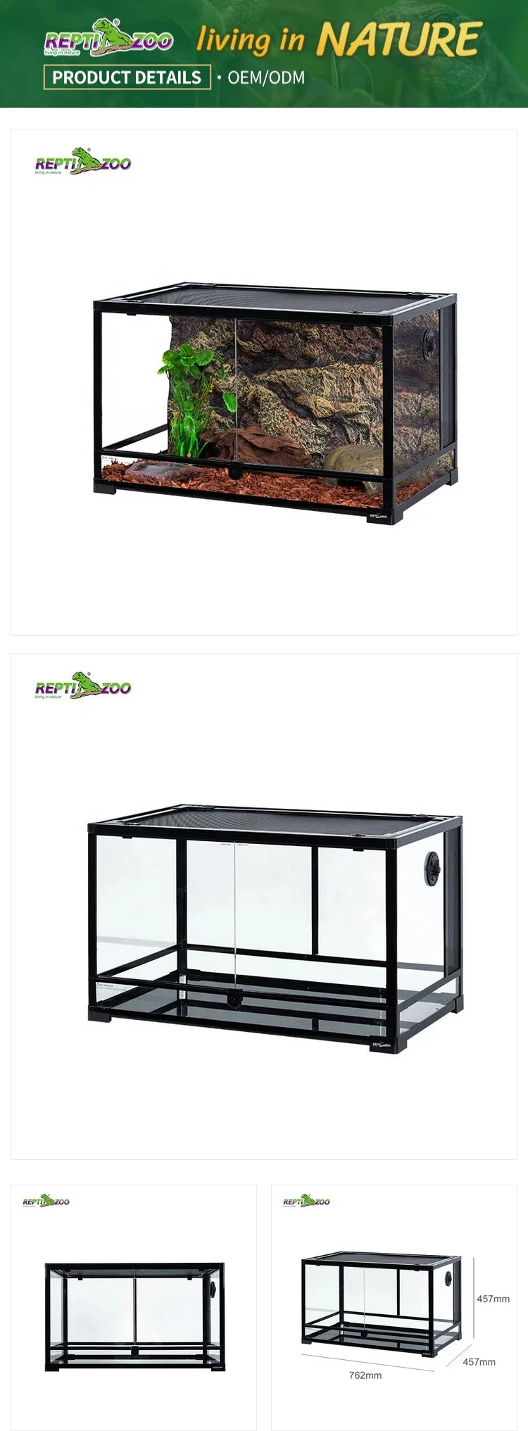 42 Gal 159 L Lizard Tank Enclosure for Bearded Dragon Black Snake Tank Glass Terrariums With Wire Mesh Screen Cover