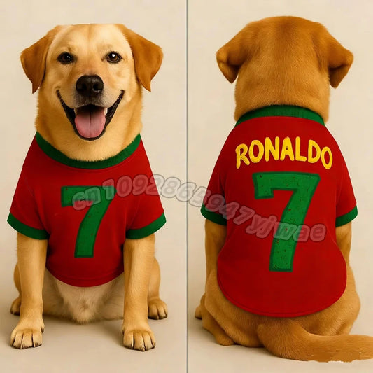 2026 Ronaldo 7  Mesh Dog Clothes Schnauzer Teddy Sport, Large Dog Jersey Basketball Clothing, Puppy T-Shirts, Pet Cat Shirts