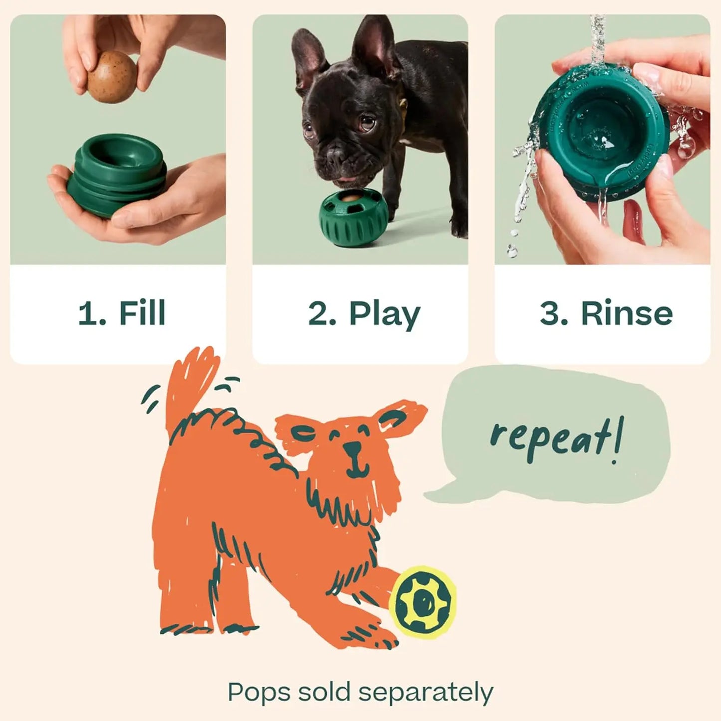 Interactive Dog Ball Toy for Medium to Large Dogs, Long-Lasting and Low-Mess Design to Keep Pets Busy