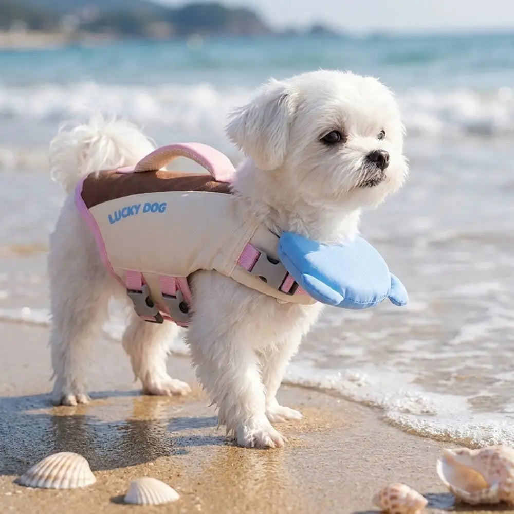 Strong Buoyancy Dog Life Jacket Adjustable Breathable Dog Swimming Suit Quick Drying Waterproof Dog Life Preserver Boating