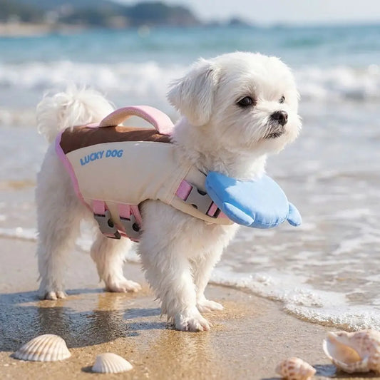 Strong Buoyancy Dog Life Jacket Adjustable Breathable Dog Swimming Suit Quick Drying Waterproof Dog Life Preserver Boating
