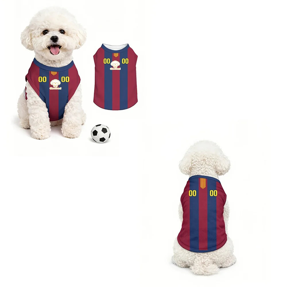 Dog Soccer Jersey Clothes Soft Breathable Polyester Tank Top Vest for Puppy Cats Sport Training Football Team Style T-Shirt