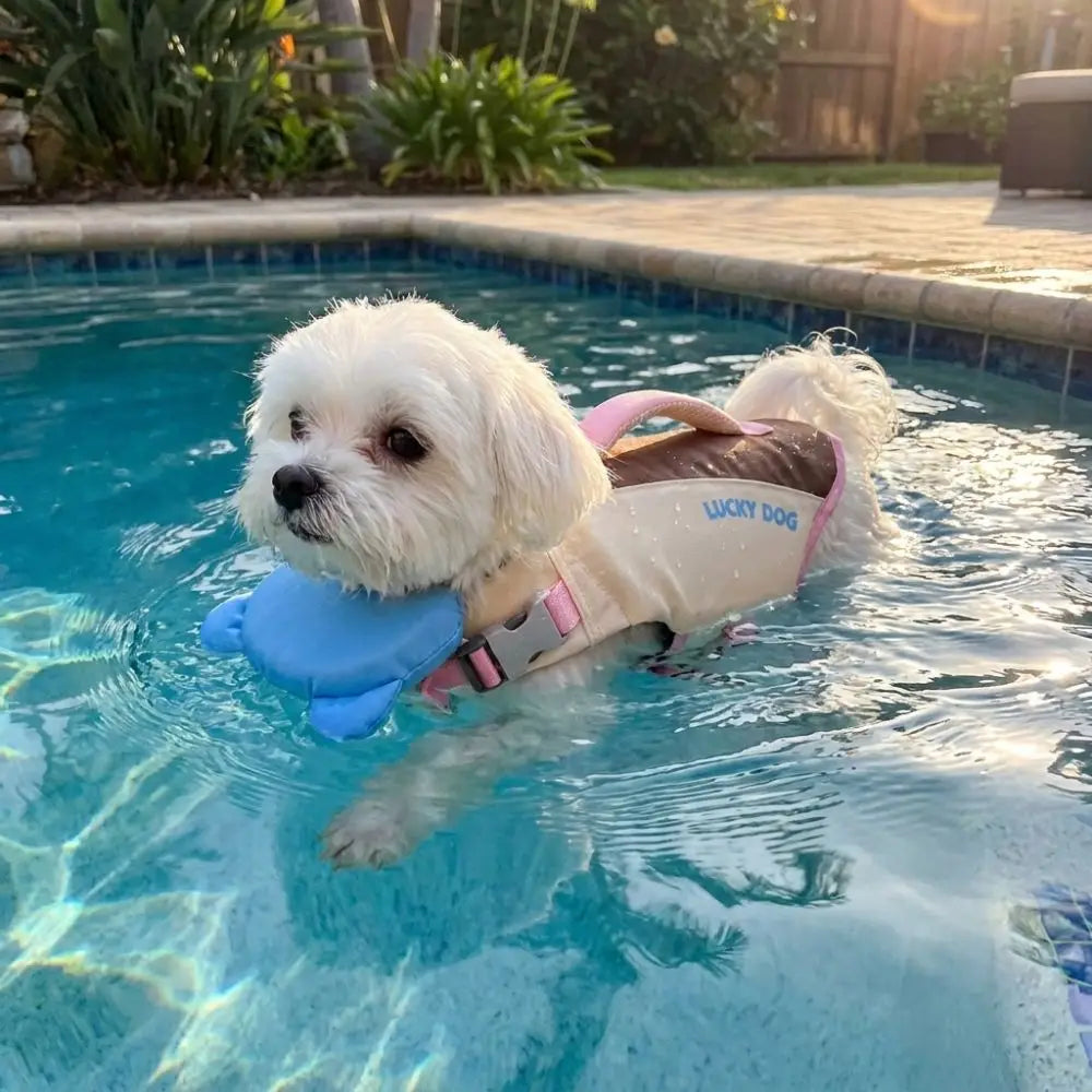 Strong Buoyancy Dog Life Jacket Adjustable Breathable Dog Swimming Suit Quick Drying Waterproof Dog Life Preserver Boating
