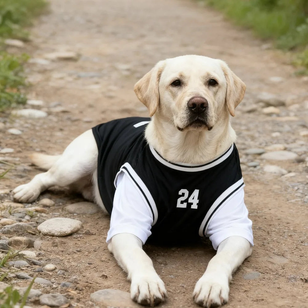 Summer Pet Dog Cooling Vest Basketball Soft Faux Two-Piece Clothes Summer Casual Shirt For Medium Large Dog Labrador Pet Clothes