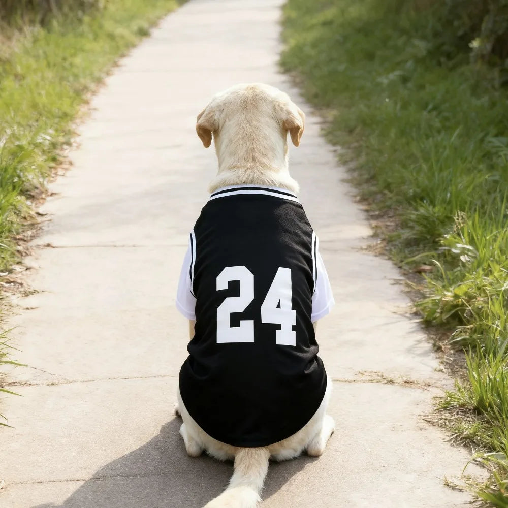 Summer Pet Dog Cooling Vest Basketball Soft Faux Two-Piece Clothes Summer Casual Shirt For Medium Large Dog Labrador Pet Clothes