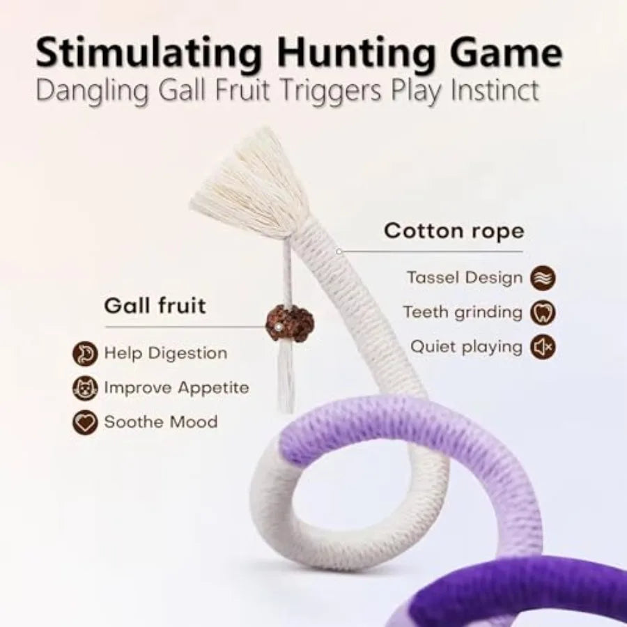 3 PCS Cat Chew Toys Rope Set 27.56 tural Sisal Cotton Rope Cat Toys with Catnip PetFriendly Teething Oral Care Toys for Indoor