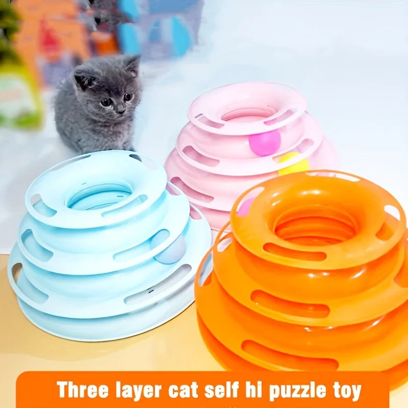 3-Layer Interactive Cat Toy Tower 🐱🎯🌈