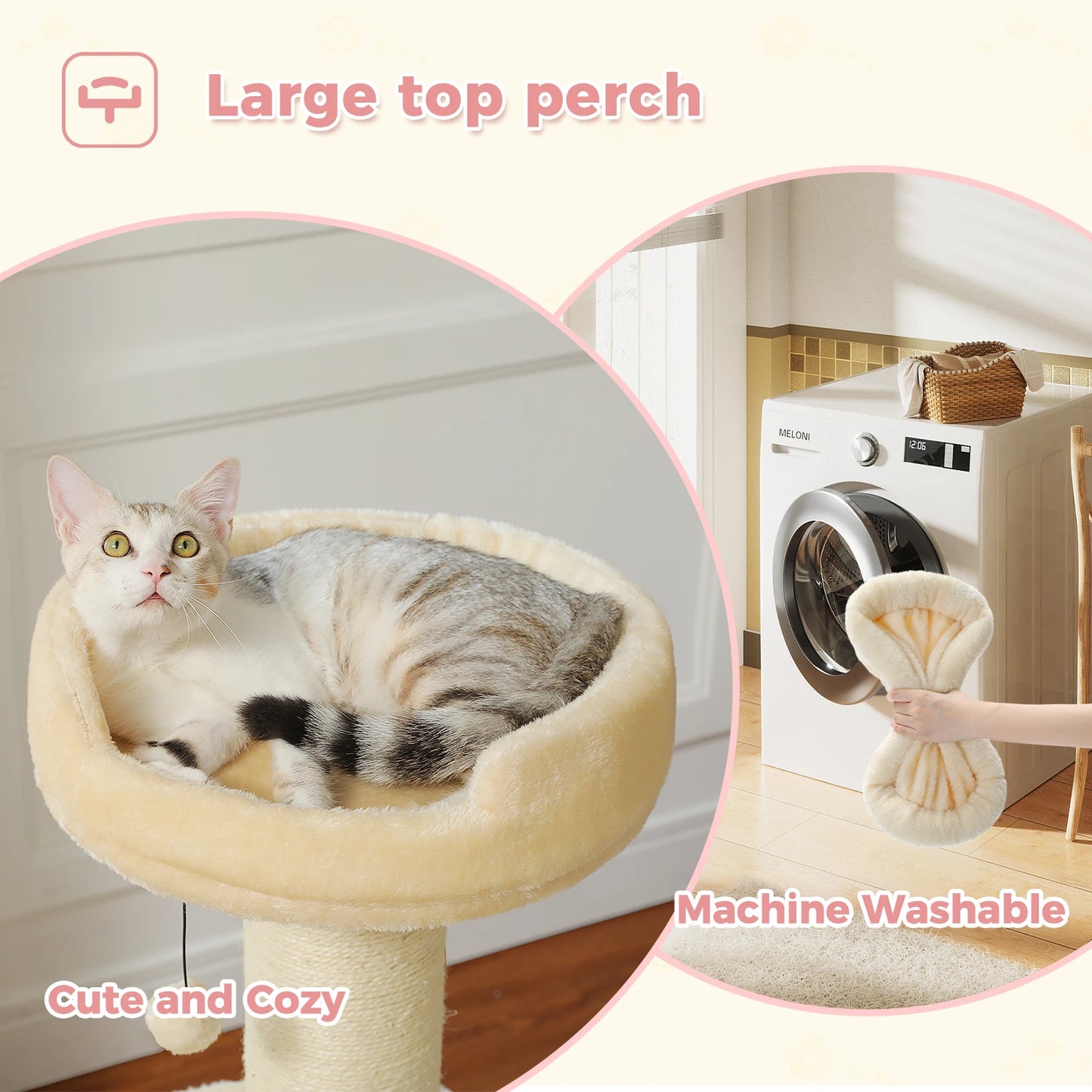 Cat Tree Cat Tower with Super Thick Scratching