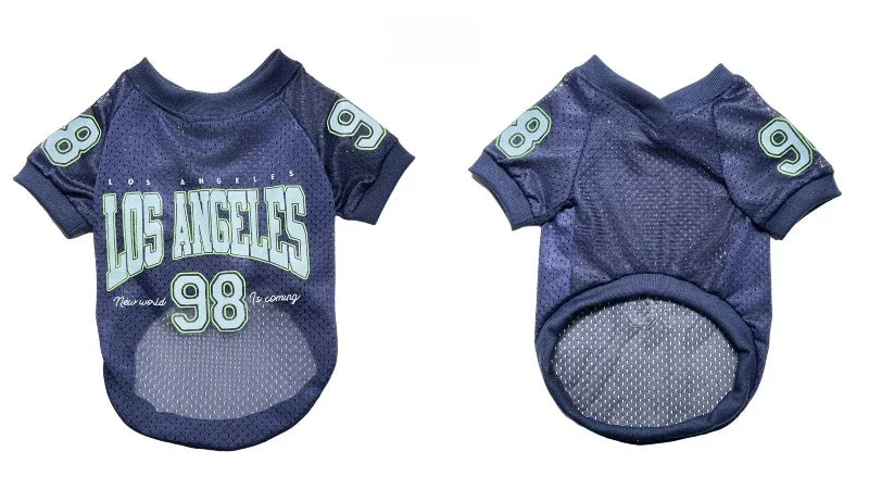 Mesh Breathable Dog Clothes Schnauzer Teddy Sport Large Dog Jersey Basketball Clothing Puppy T-Shirts Summer Pet Cat Shirts