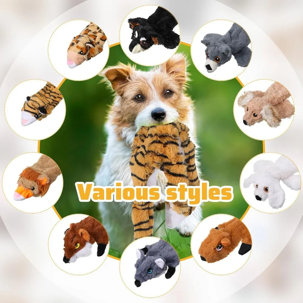 S10 Pcs Dog Squeaky Toys No Stuffing Crinkle Pet Toy for Aggressive Chewers