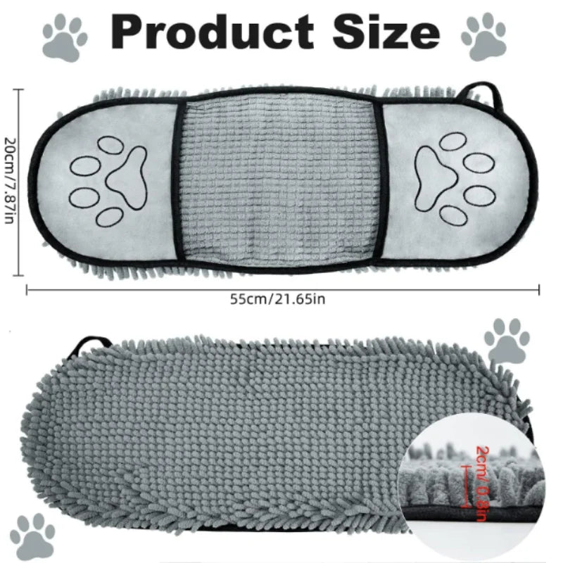 Super Absorbent Quick Dry Pet Towel Soft Dog Bath Robe Convenient Cat Bath Towel Pet Cleaning Washcloth Essential Dog Accessory