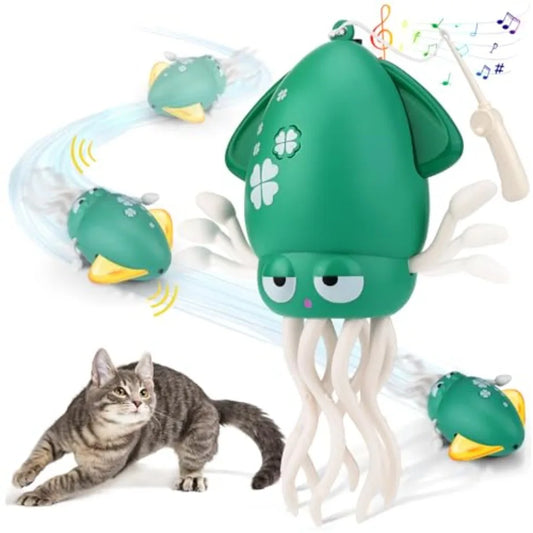Interactive Cat Toys Octopus 2 Modes Dancing Octopus Cat Toy for Indoor Cats Crawling Squid Toy with Light sic for Small Medium