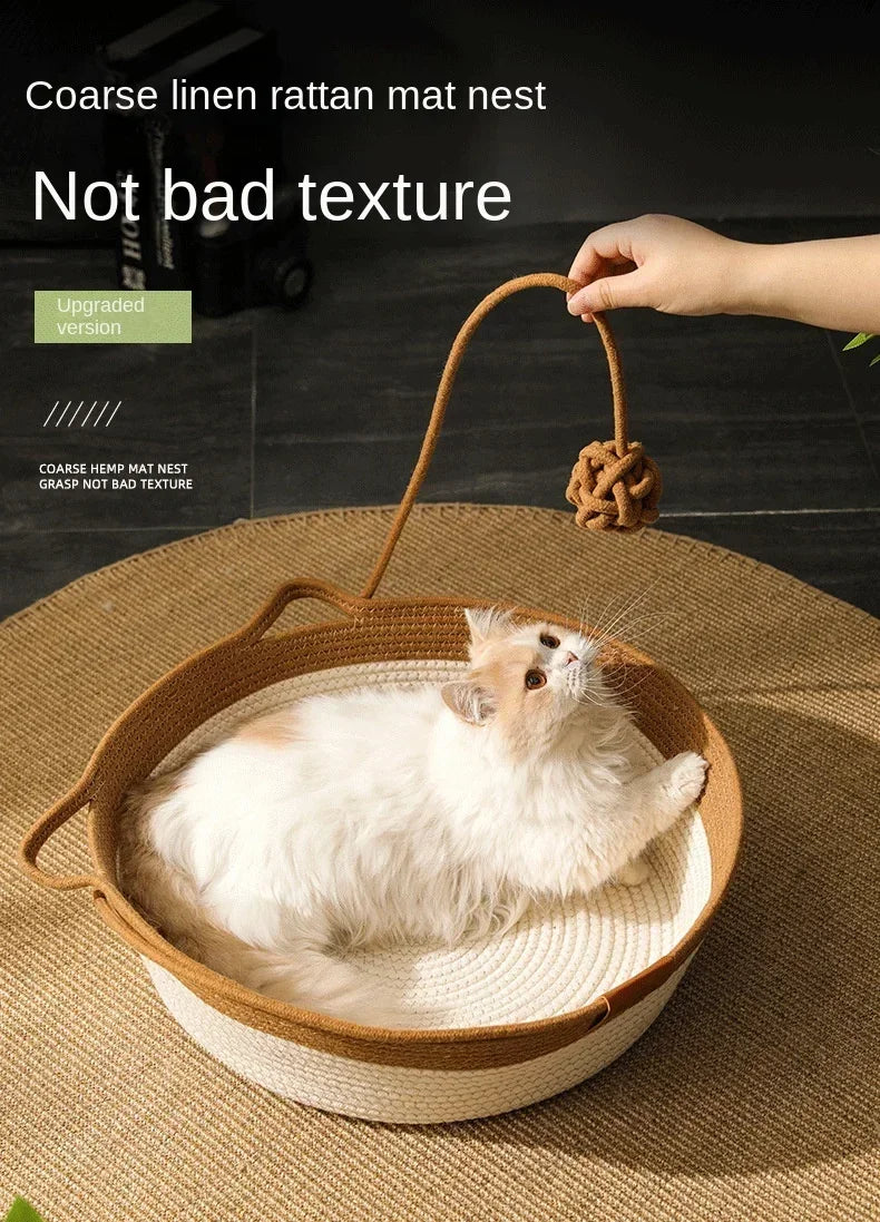 Handwoven Cotton Rope Cat Bed