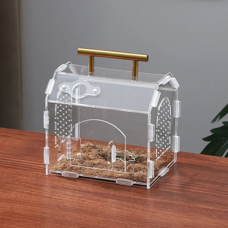 Transparent Garden Reptile Breeding Box One-Piece And Foldable Acrylic Reptiles Ecological Breeding Boxes For Lizard Snake