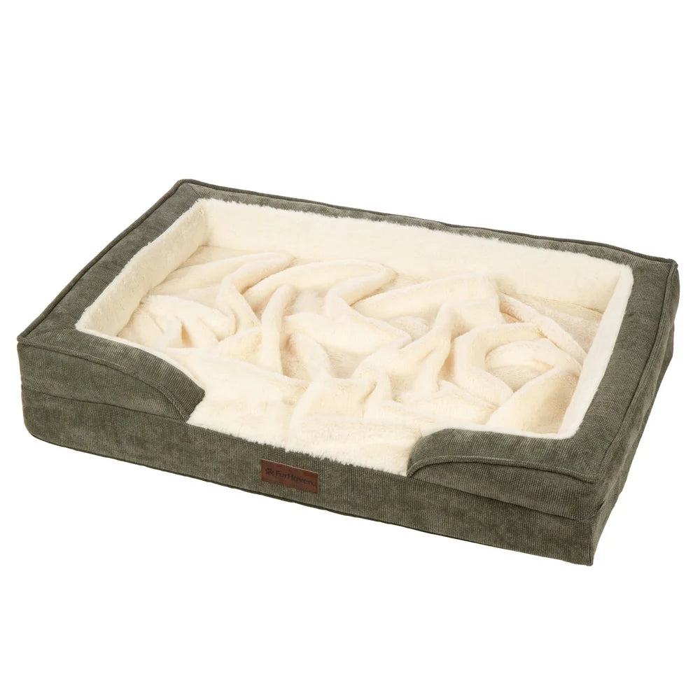 Medium Orthopedic Pet Sofa Bed with Removable Cover Soft Plush Nest Top Dogs and Cats Machine Washable 30x20 Inches