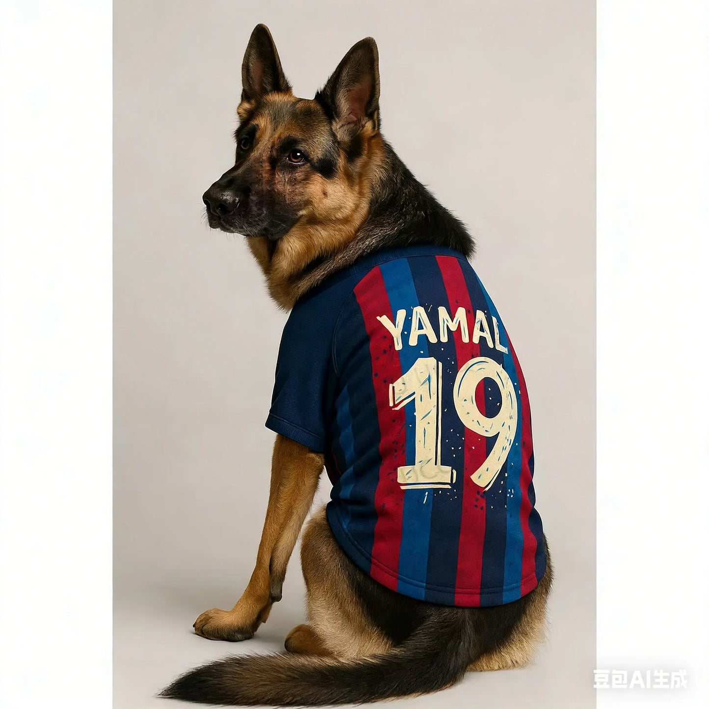 Yamal 19 Pet Dog Jersey Soft Breathable Polyester Football Striped T-Shirt for Small Medium Large Dogs Sports Style Comfortable