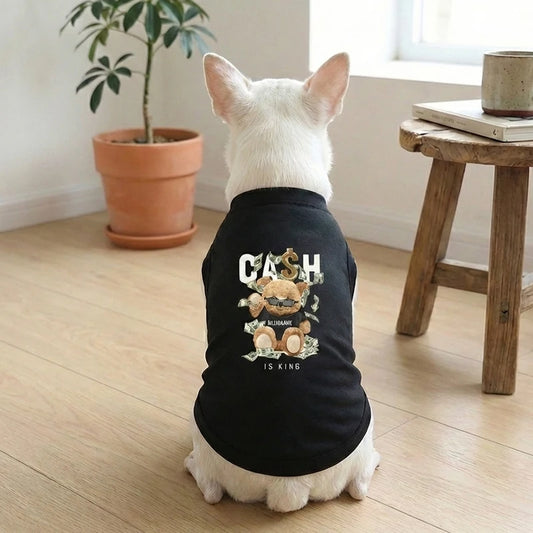 Cash King Dog Fashion Bear Singlet Summer Small Medium Puppy Chihuahua Yorkie Frenchie Clothes Pet Quality Tshirt Tops Vest