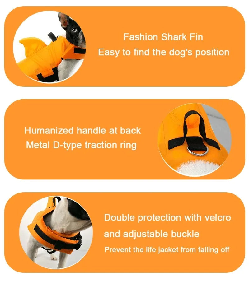Shark Fin Dog Life Jacket 🦈🐶🦺