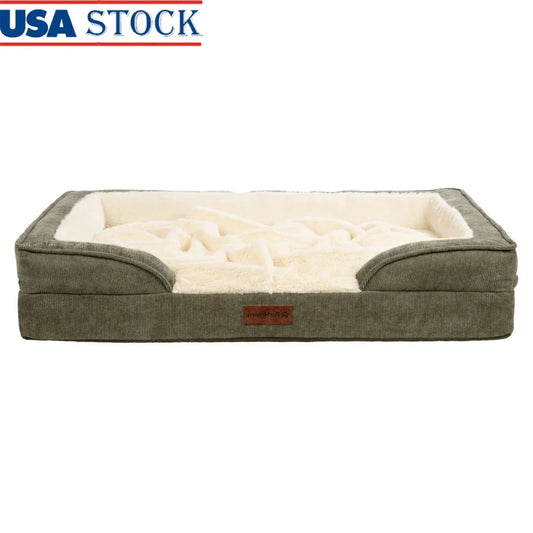 Medium Orthopedic Pet Sofa Bed with Removable Cover Soft Plush Nest Top Dogs and Cats Machine Washable 30x20 Inches