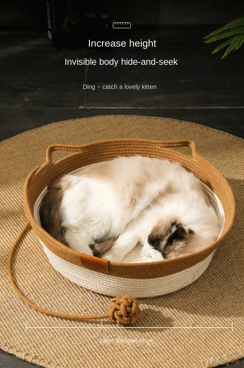 Handwoven Cotton Rope Cat Bed