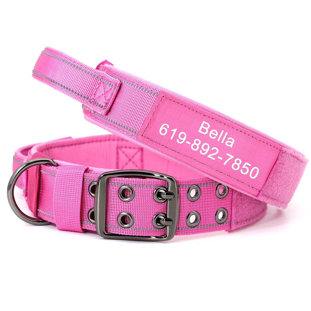 Military Tactical Dog Collar Personalized Strong Dog Training Collars With Handle Durable For Medium Large Dogs German Shepard