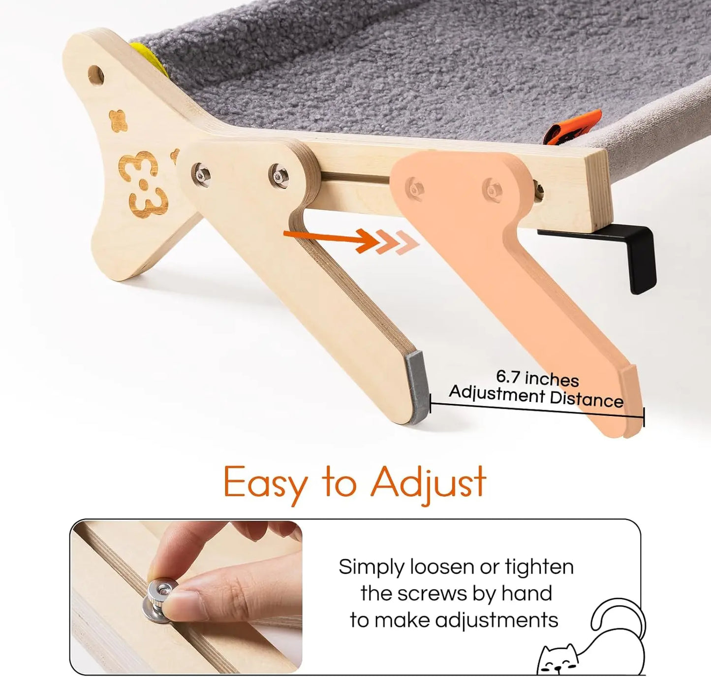 Cat Window Perch Cat Window Hammock Seat 2 in 1 Beige Cream Grey Pink Adjustable Steady Cat Bed for Indoor Cats