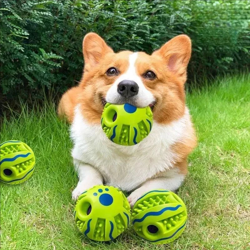 Squeaky Teeth Cleaning Dog Ball Chew Resistant Toy Bouncing For Large Breed Dogs Chew Resistant