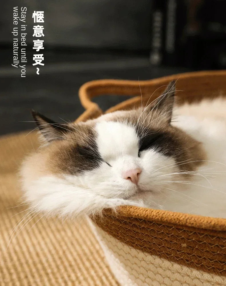 Handwoven Cotton Rope Cat Bed