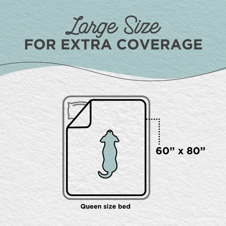 Calming Shag Cat and Dog Blanket with NonSkid Water Resistant Base for Pets Machine Washable