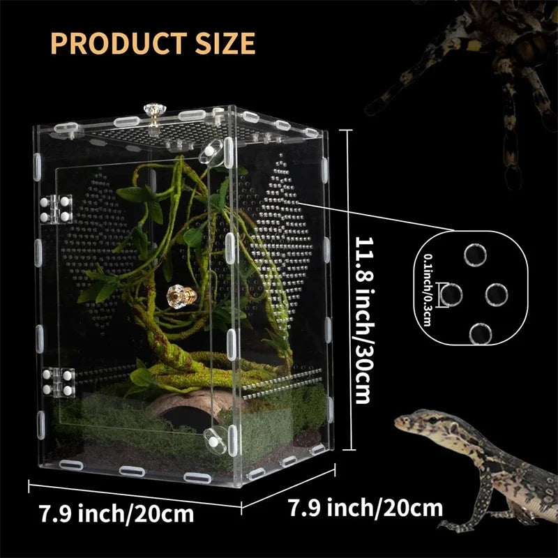 Transparent Acrylic Reptile Breeding Box For Geckos Lizards Snakes And Insects Large Desktop Display Storage For Home Desk Decor